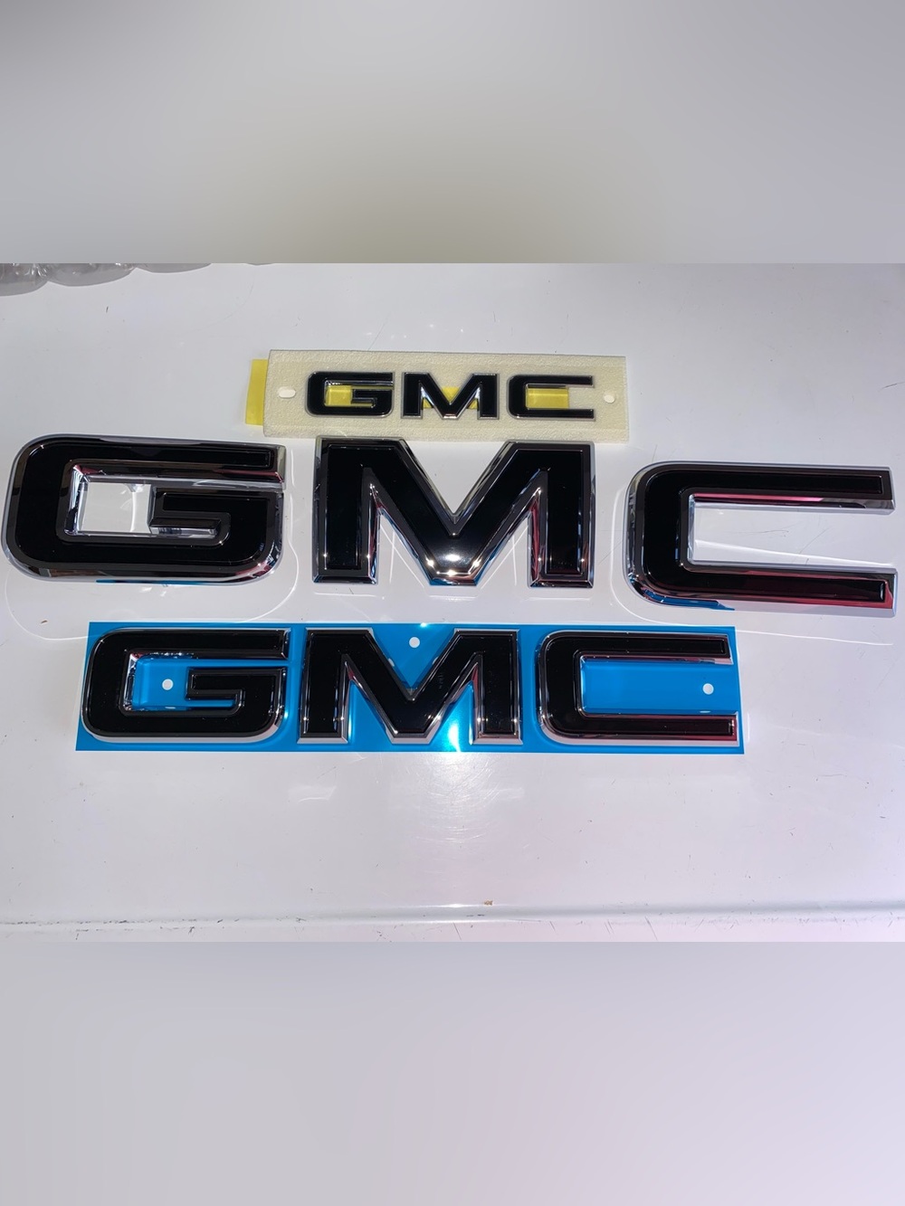 GMC Black & Chrome Branding Letter Emblem Set